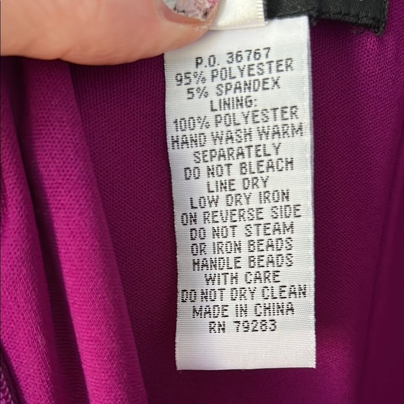 EUC 20W Purple Dress with Silver Embellished Neckline - Picture 6 of 6